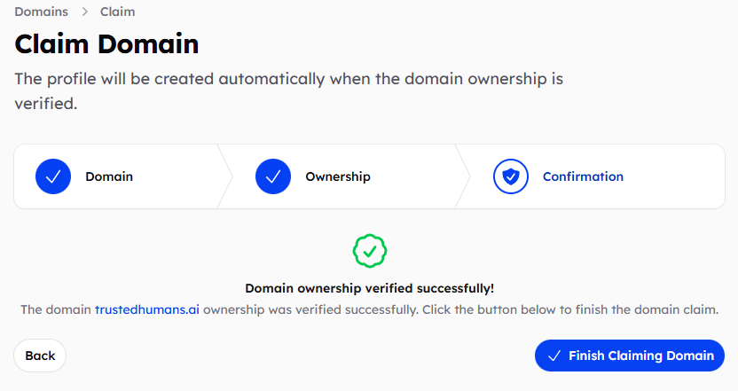 Claim domain step 3