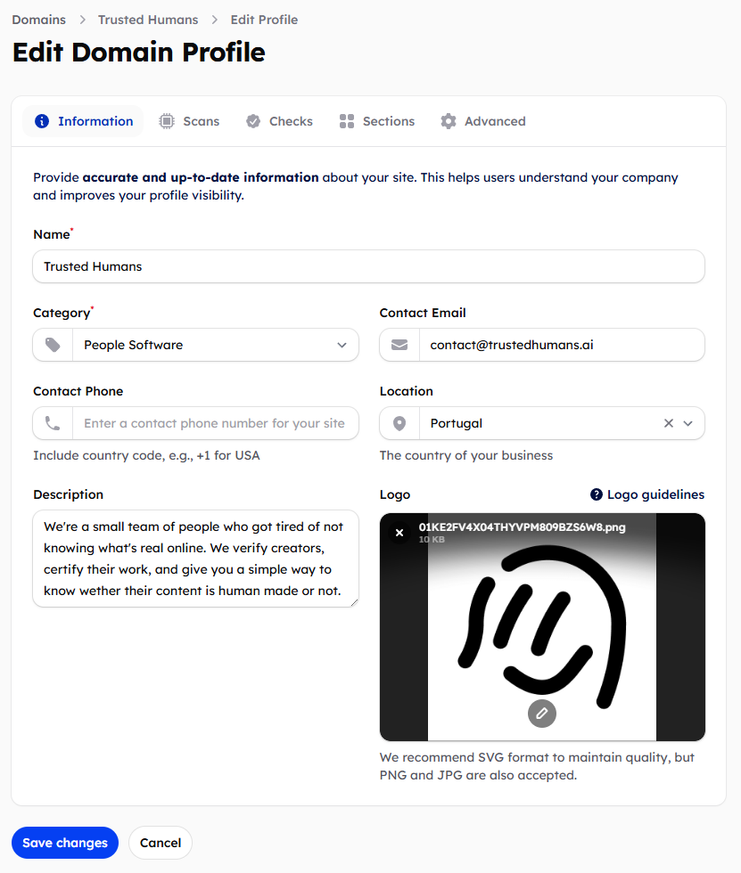 Basic information section